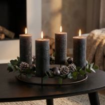 Product Large candles, stick candles, dyed anthracite 50 x 300 mm, 4 pieces