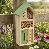 Product Insect Hotel Green Wooden Nesting Aid Garden Insect House H26cm