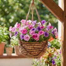 Product Basket for hanging water hyacinth brown 25/31cm set of 2