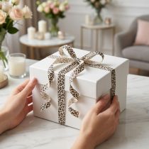 Product Gift ribbon leopard print for creative decoration, curling ribbon 10mm 100m