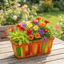Product Chip basket square multicolored 25cm 9 pcs