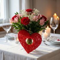 Product Sisal heart cuff red 15cm 10 pcs.