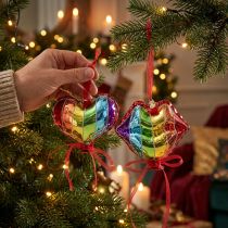 Product Festive glass decoration heart kiss shape Christmas