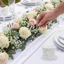 Product Pearl ribbon white 6mm 15m