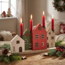 Product Candle holder Advent wreath candles houses 35cm H20cm