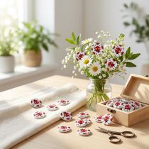 Product Wooden buttons with ladybug motif Ø1.8cm 270p