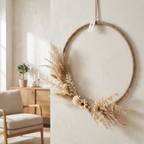Product Decorative jute ring 40cm, set of 2, Boho &amp; Scandi decor for wall &amp; door