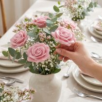 Product Wax Roses Decorative Roses Wax Pink Ø8cm 12 pcs