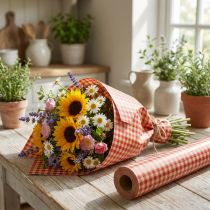 Product Flower silk 75cm checkered red 8kg
