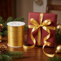 Product Split ribbon 2 gold stripes on gold 10mm 250m