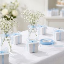 Product Organza ribbon gift ribbon light blue ribbon blue selvedge 6mm 50m
