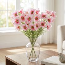 Product Artificial Cosmos Flowers Pink 77cm Decorative Flowers Artificial Plants Silk Flowers Set of 3