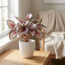 Product Artificial begonia bush green, violet 34cm