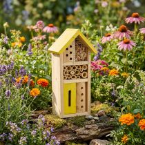 Product Insect hotel yellow wood insect house garden nesting box H26cm