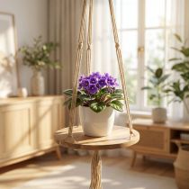 Product Plant swing, flower tray on a rope, hanging basket with macrame Ø34cm L84cm