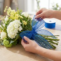 Product Net tape, grid tape, decorative tape, blue, wire-reinforced, 50 mm, 10 m