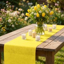 Product Decorative fleece table runner decorative fleece table runner yellow 23cm 25m