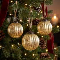 Product Tree balls gold Christmas balls glass Ø7cm H7,5cm 6pcs