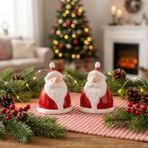 Product Santa Claus figurine in red, 13 cm – Ideal Christmas decoration for a festive atmosphere – 2 pieces