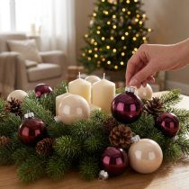 Product Christmas tree balls glass tree balls Berry Mix Ø5cm 24 pcs Berry Pink Beige cream shiny