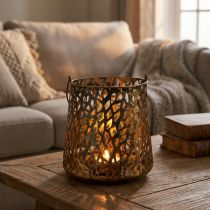 Product Deco lantern table decoration tealight holder gold antique 14.5cm