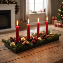 Product Metal candle holder, black, candle tray, 35x13x2cm