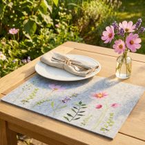 Product Placemat Table Mat Felt Flowers 45x4.5x35cm 4pcs