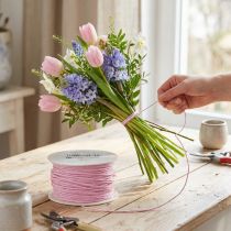 Product Paper cord wire wrapped Ø2mm 100m pink