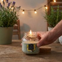 Product Scented candle in glass Citronella sage green H11,5cm