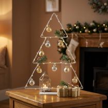 Product Christmas tree metal white for placing and decorating 41cm