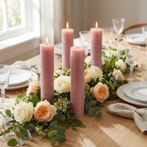 Product Solid coloured candles in old pink candles 50x300mm 4 pcs