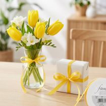 Product High-quality gift ribbon yellow satin ribbon 3mm × 50m