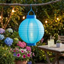 Product Solar Lantern with LED Garden Lantern for hanging Blue 20cm