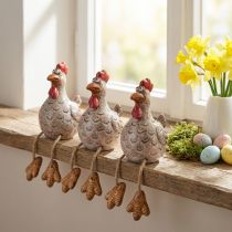 Product Funny Chicken Ceramic Decoration Edge Stool Easter 9.5cm 3 Pcs