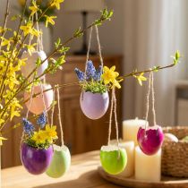 Product Eggshell Decoration Easter Eggs for Hanging Colored Ø3.5cm 12 Pcs