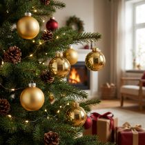 Product Christmas ball glass Ø6cm gold mix 24 pcs