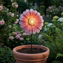 Product Solar LED Flower Garden Light LED Metal Pink Ø30cm