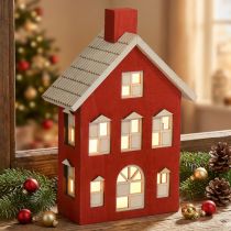 Product Wooden house LED light house Red & white Battery H19.5cm