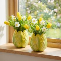 Product Flower vase with striking tulip motif. Perfect for living room decoration. 16cm, 2 pieces.