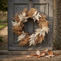 Product Deco wreath artificial pampas grass cream, brown door wreath Ø60cm