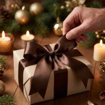 Product Wide taffeta gift ribbon, elegant and glossy, 40mm x 50m