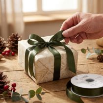Product Decorative ribbon, narrow taffeta ribbon for creative gift wrapping, 10mm wide, 50m long