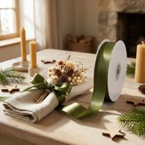 Product Decorative ribbon, shiny taffeta ribbon for decoration, 25mm wide, 50m long