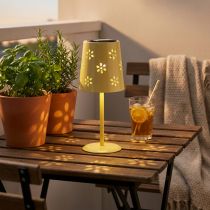 Product Solar table lamp with delicate floral pattern for balcony or terrace, 28cm