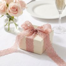 Product Lace ribbon hearts decorative ribbon lace old pink 25mm 15m
