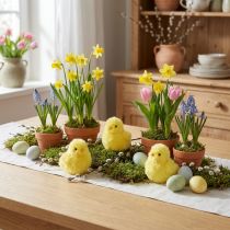 Product Decorative chicks, perfect for Easter celebrations in the living room or garden, 7cm, 6 pieces