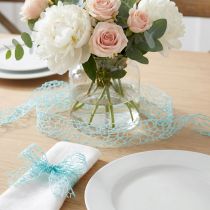 Product Decorative ribbon, mesh ribbon, light blue Tiffany, 40mm, 10m