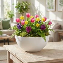 Product Plant pot plastic round bowl white Ø25cm H12cm