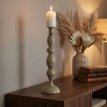 Product Tall candle holder grey gold metal candle holder 51cm