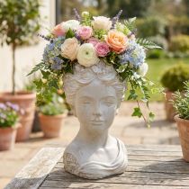 Product Plant pot sculpture woman cast stone antique look 21×17.5×33.5cm